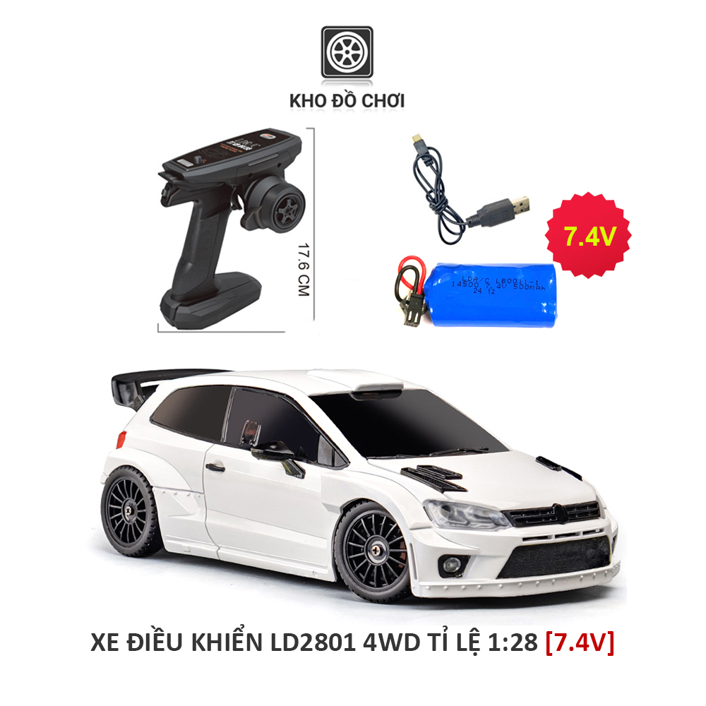 Ô tô điều khiển LDR/C LD2801 POLO R 4WD Drift Car tỉ lệ 1:28 - RTR [TẶNG BIỂN SỐ]