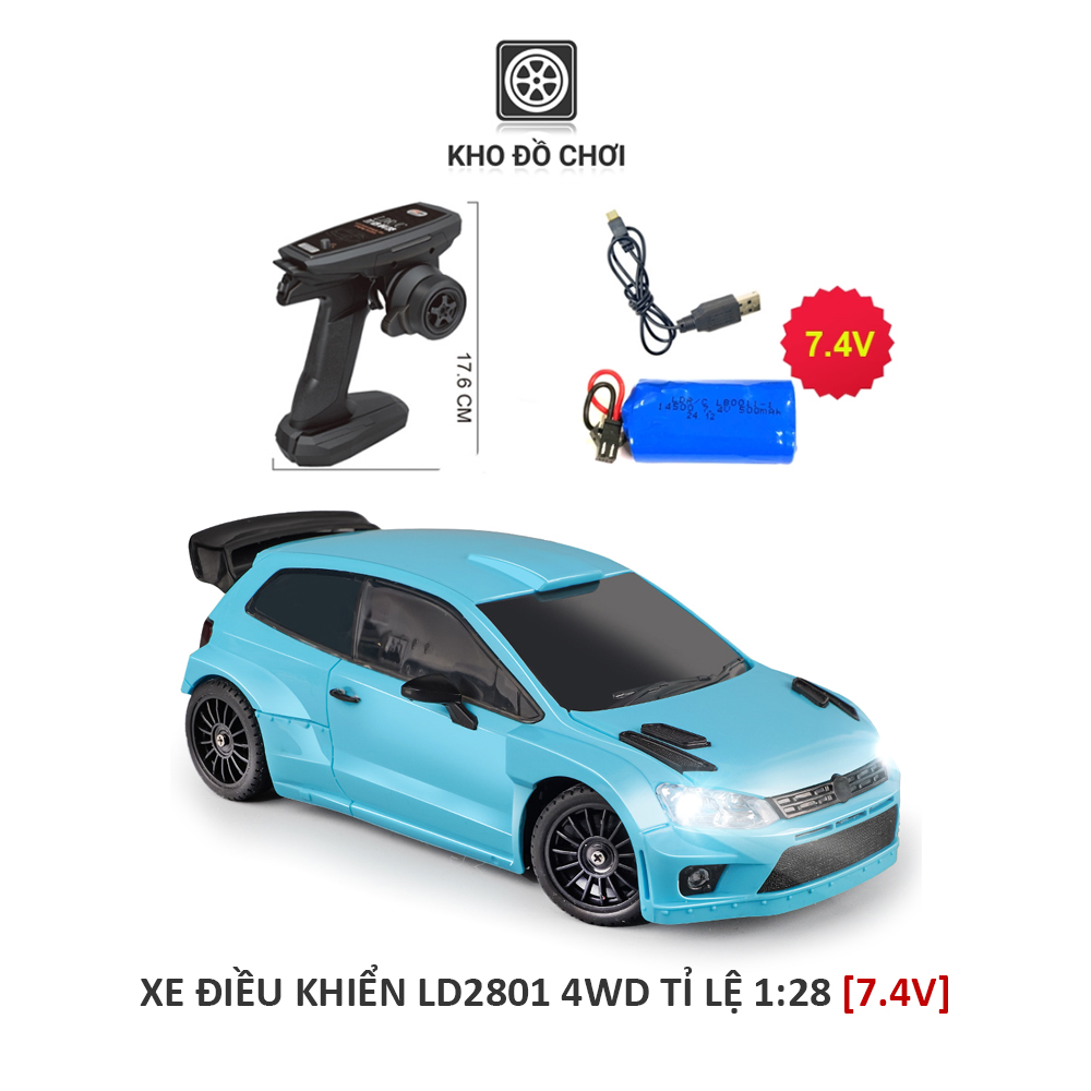 Ô tô điều khiển LDR/C LD2801 POLO R 4WD Drift Car tỉ lệ 1:28 - RTR [TẶNG BIỂN SỐ]
