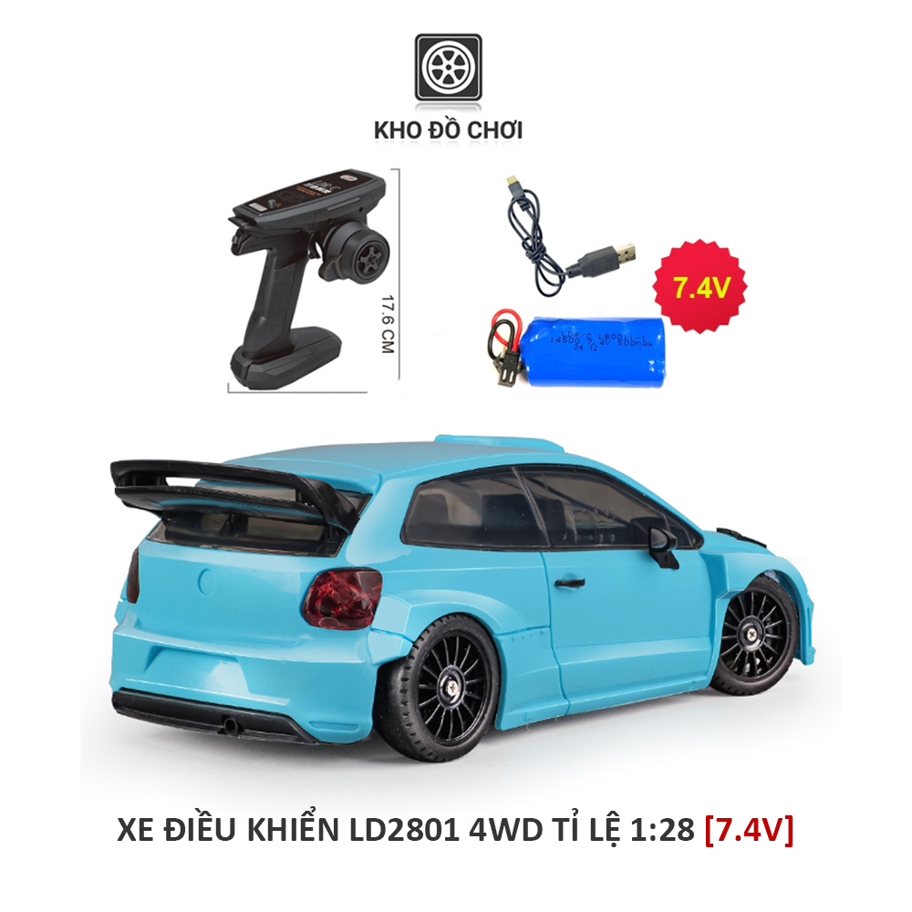Ô tô điều khiển LDR/C LD2801 POLO R 4WD Drift Car tỉ lệ 1:28 - RTR [TẶNG BIỂN SỐ]