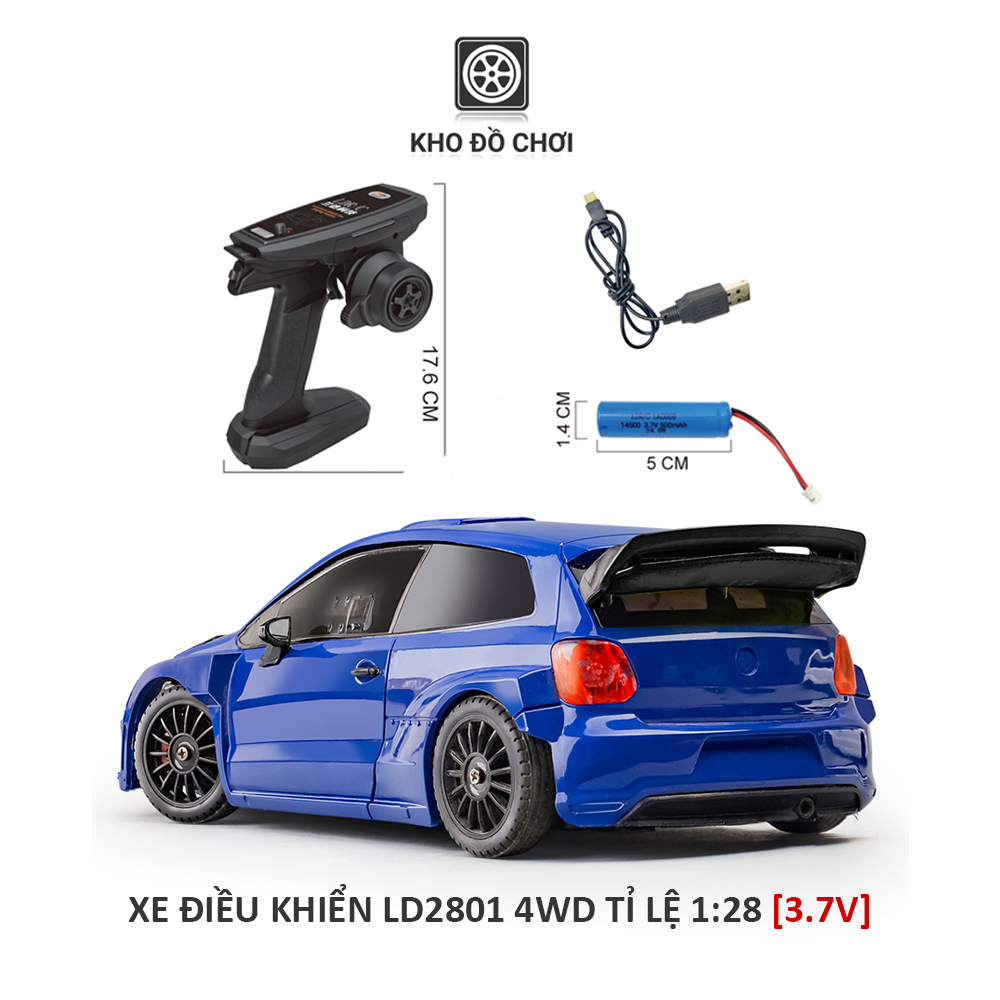 Ô tô điều khiển LDR/C LD2801 POLO R 4WD Drift Car tỉ lệ 1:28 - RTR [TẶNG BIỂN SỐ]