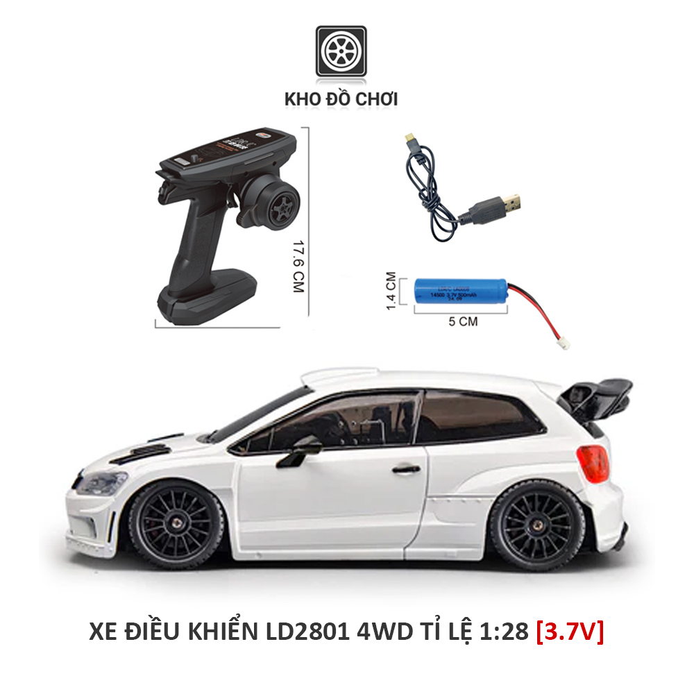 Ô tô điều khiển LDR/C LD2801 POLO R 4WD Drift Car tỉ lệ 1:28 - RTR [TẶNG BIỂN SỐ]