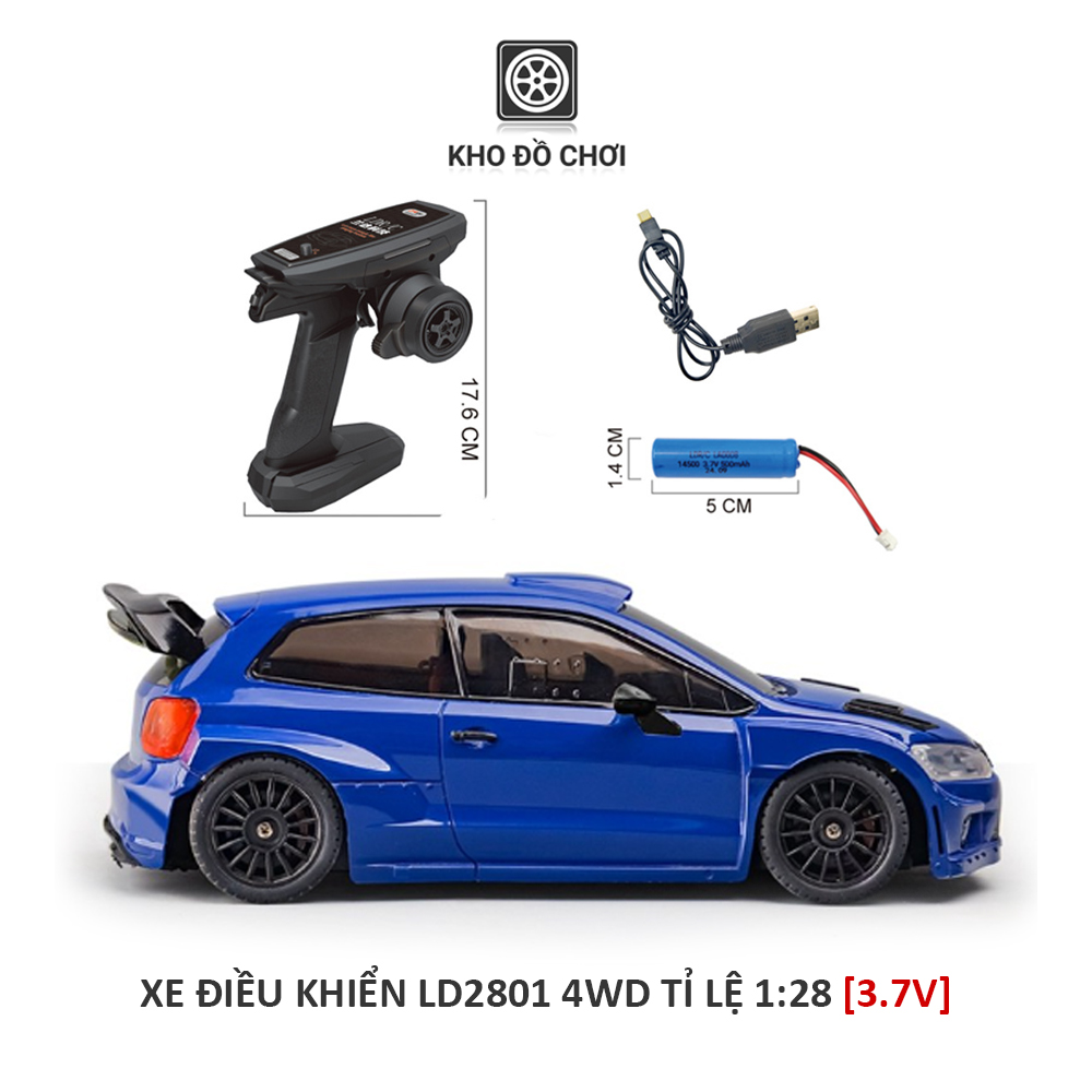 Ô tô điều khiển LDR/C LD2801 POLO R 4WD Drift Car tỉ lệ 1:28 - RTR [TẶNG BIỂN SỐ]