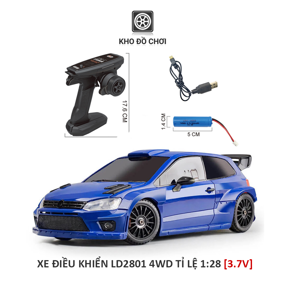 Ô tô điều khiển LDR/C LD2801 POLO R 4WD Drift Car tỉ lệ 1:28 - RTR [TẶNG BIỂN SỐ]