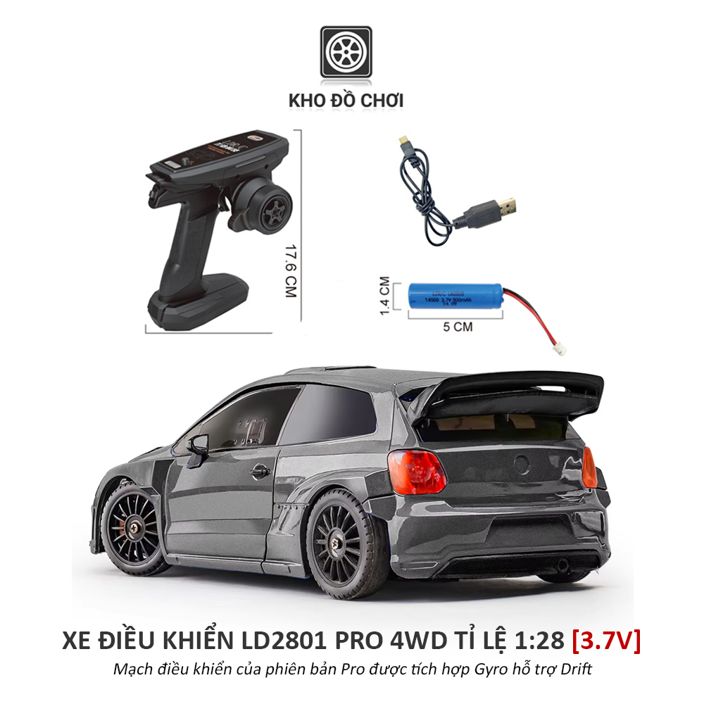 Ô tô điều khiển LDR/C LD2801 PRO 4WD Drift Car +Gyro tỉ lệ 1:28 - RTR [TẶNG BIỂN SỐ]