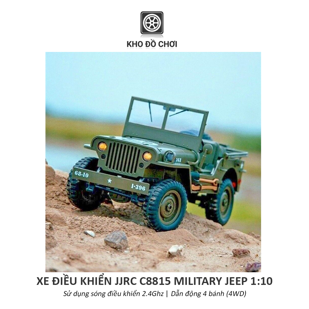 Ô tô điều khiển JJRC C8815 Military Jeep 4WD 1:10 - RTR [TẶNG BIỂN + STICKER]