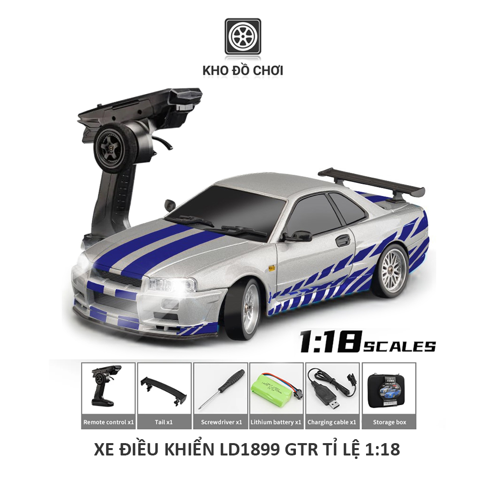 Ô tô điều khiển LDR/C LD1899 Drift Car GTR1 tỉ lệ 1:18 - RTR [TẶNG BIỂN SỐ]
