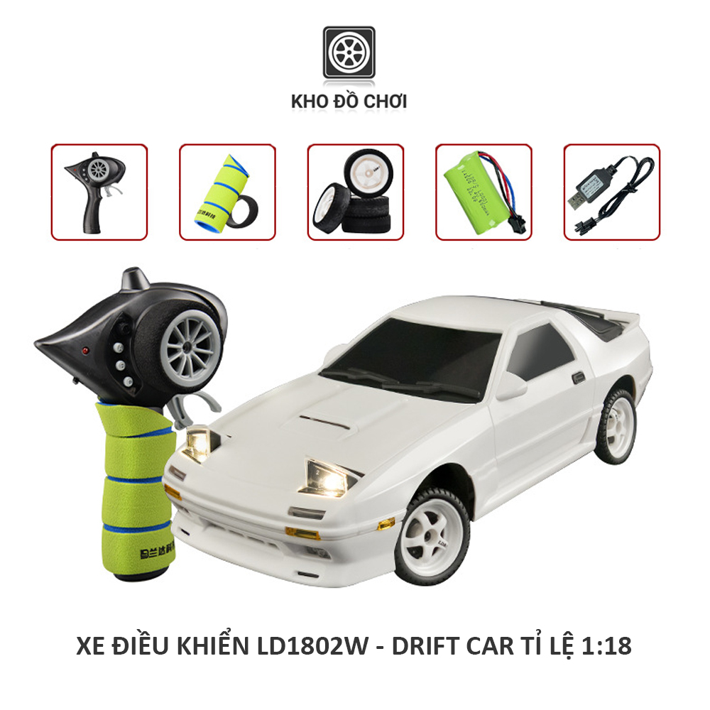 Ô tô điều khiển LDR/C LD1802W, LD1803 Drift Car tỉ lệ 1:18 - RTR [TẶNG BIỂN SỐ]