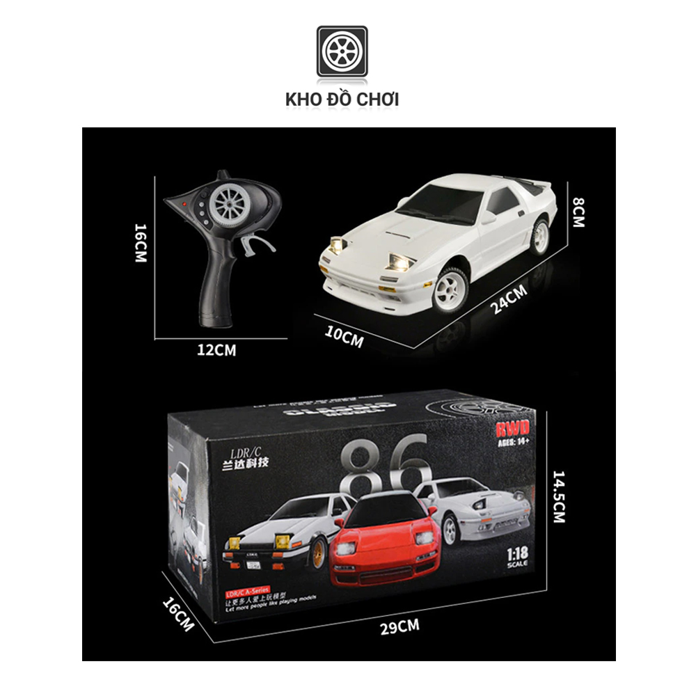 Ô tô điều khiển LDR/C LD1802W, LD1803 Drift Car tỉ lệ 1:18 - RTR [TẶNG BIỂN SỐ]