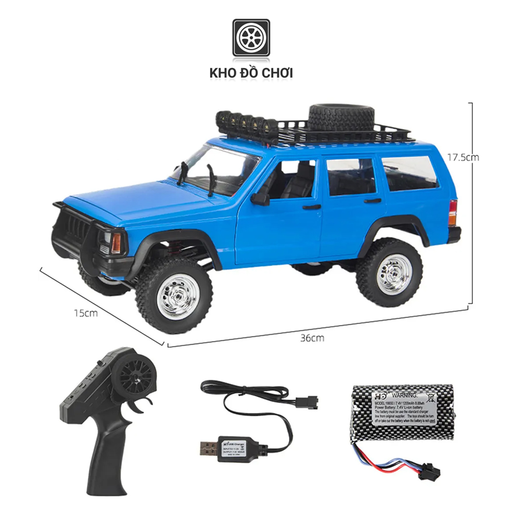 Ô tô điều khiển MN78 Cherokee Rock Crawler 4x4 1:12 - RTR [TẶNG BIỂN + STICKER]