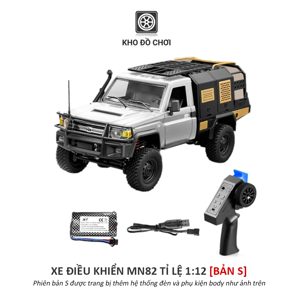 Xe điều khiển MN82 Toyota Land Cruiser 79 4x4 1:12 - RTR [TẶNG BIỂN SỐ]