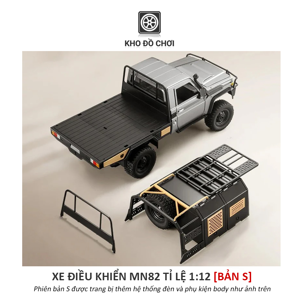 Xe điều khiển MN82 Toyota Land Cruiser 79 4x4 1:12 - RTR [TẶNG BIỂN SỐ]