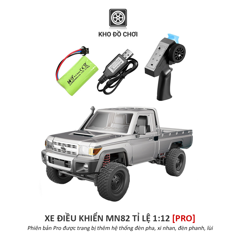 Xe điều khiển MN82 PRO Toyota Land Cruiser 79 4x4 1:12  - RTR [TẶNG BIỂN SỐ]