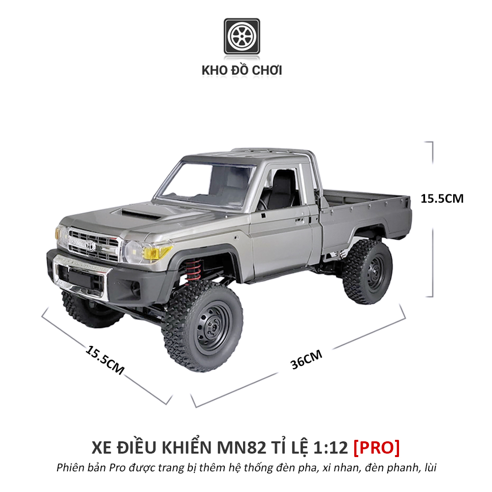 Xe điều khiển MN82 PRO Toyota Land Cruiser 79 4x4 1:12  - RTR [TẶNG BIỂN SỐ]