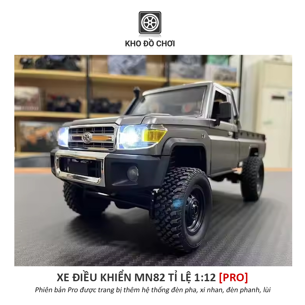 Xe điều khiển MN82 PRO Toyota Land Cruiser 79 4x4 1:12  - RTR [TẶNG BIỂN SỐ]