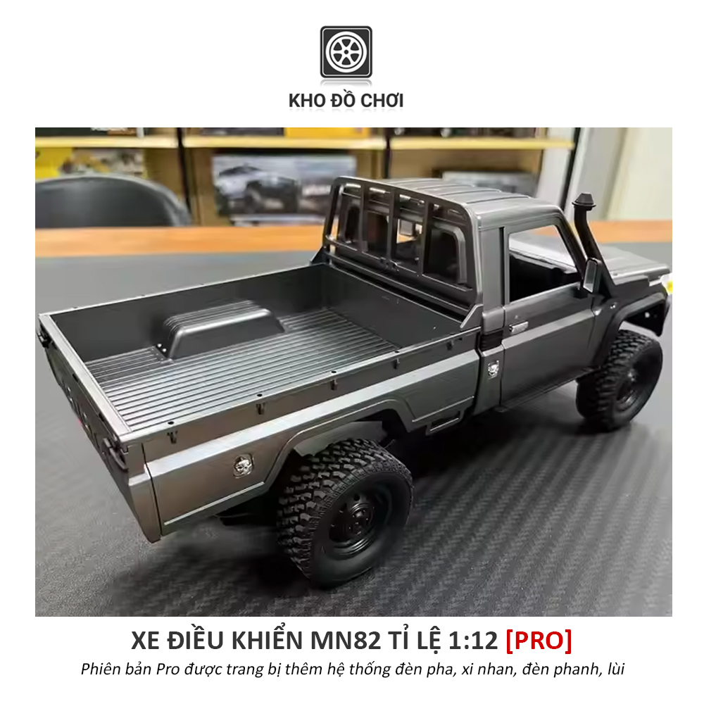 Xe điều khiển MN82 PRO Toyota Land Cruiser 79 4x4 1:12  - RTR [TẶNG BIỂN SỐ]