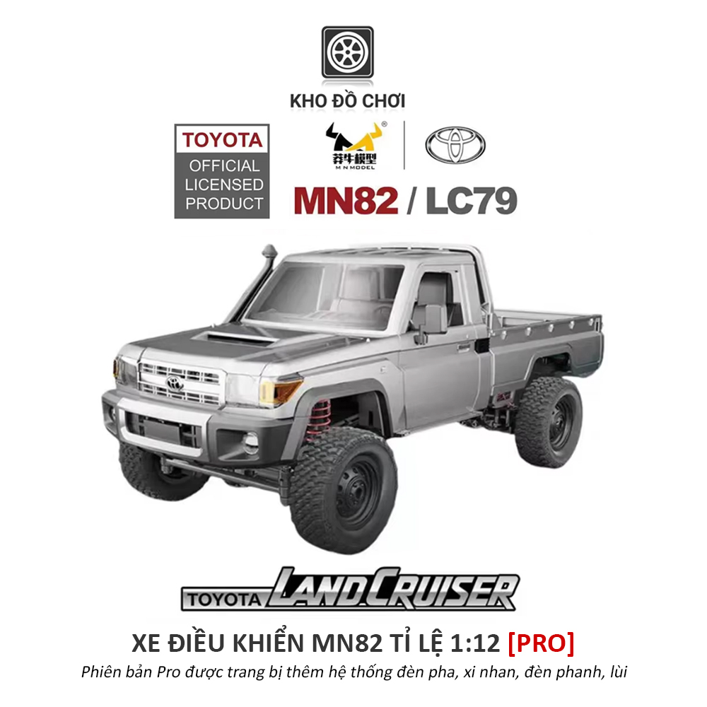 Xe điều khiển MN82 PRO Toyota Land Cruiser 79 4x4 1:12  - RTR [TẶNG BIỂN SỐ]