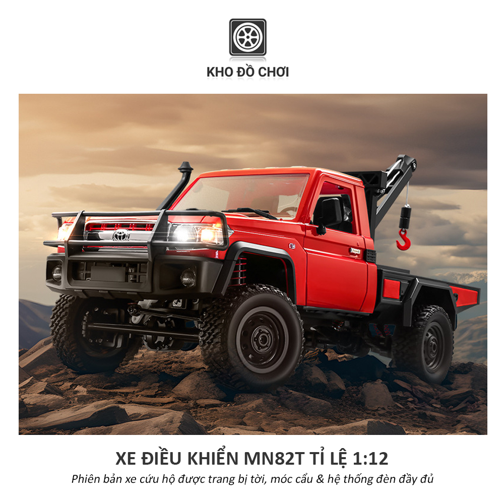 Xe điều khiển MN82T Toyota Land Cruiser 79 4x4 1:12 - RTR [TẶNG BIỂN SỐ]