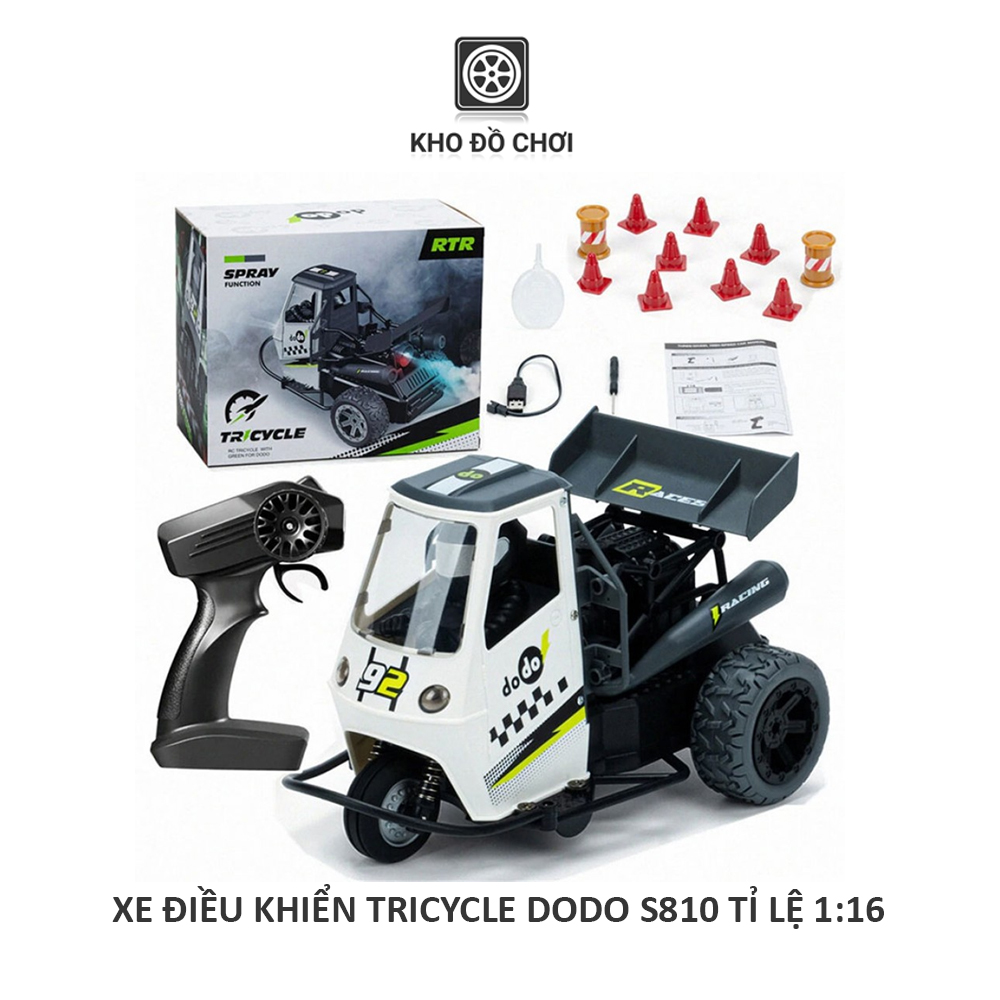 Xe điều khiển TRICYCLE Dodo S810 tỉ lệ 1:16 - RTR [TẶNG BIỂN SỐ]