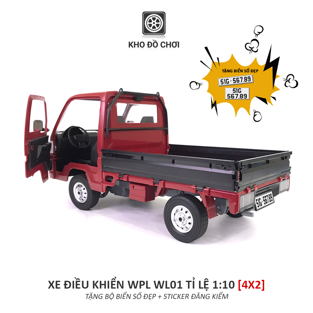 Ô tô điều khiển WPL WL01 Kei Truck 4x2 1:10 - RTR [TẶNG BIỂN SỐ + STICKER ĐĂNG KIỂM]