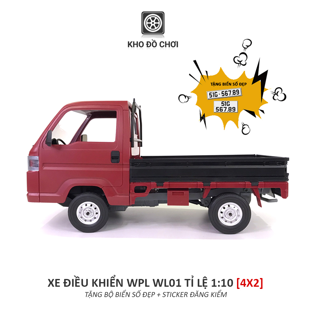 Ô tô điều khiển WPL WL01 Kei Truck 4x2 1:10 - RTR [TẶNG BIỂN SỐ + STICKER ĐĂNG KIỂM]