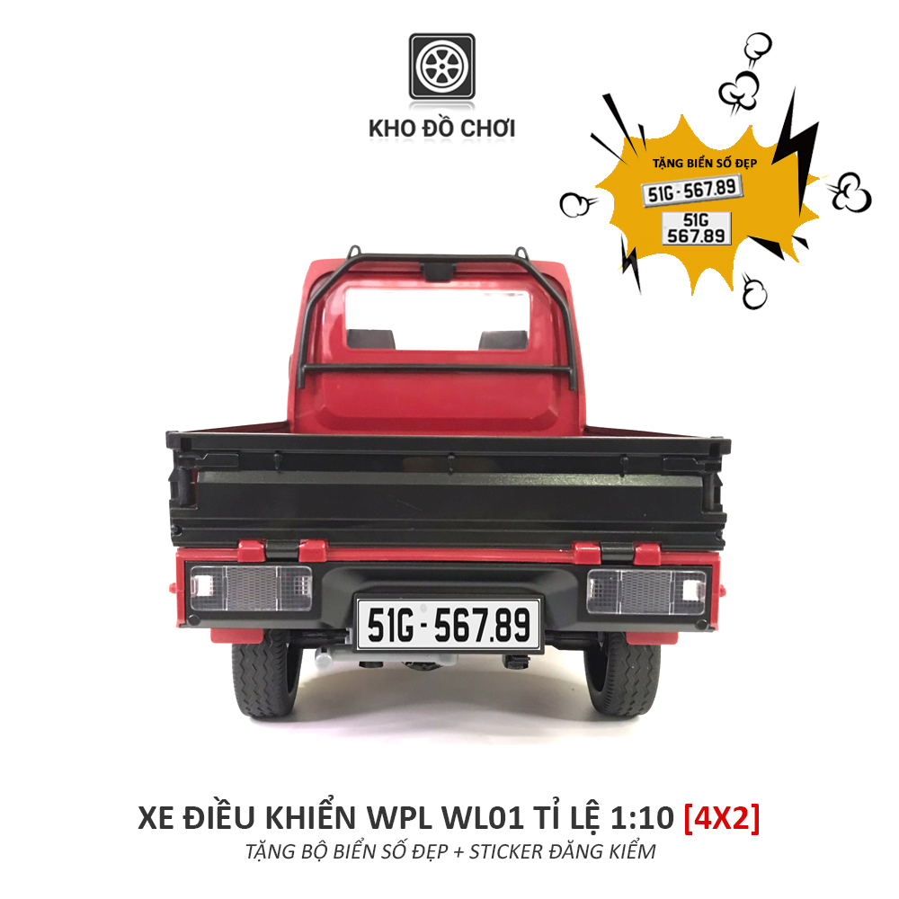 Ô tô điều khiển WPL WL01 Kei Truck 4x2 1:10 - RTR [TẶNG BIỂN SỐ + STICKER ĐĂNG KIỂM]