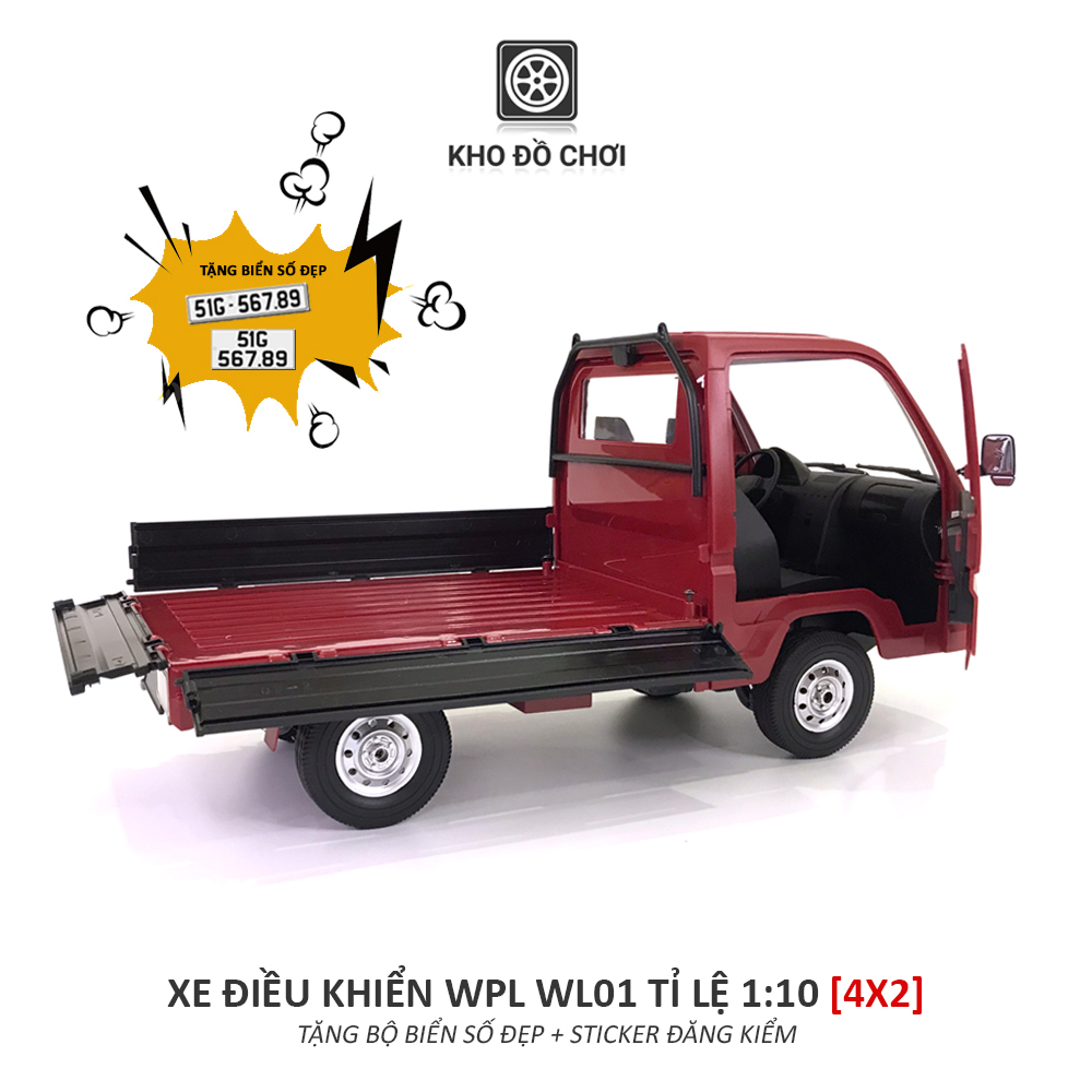 Ô tô điều khiển WPL WL01 Kei Truck 4x2 1:10 - RTR [TẶNG BIỂN SỐ + STICKER ĐĂNG KIỂM]