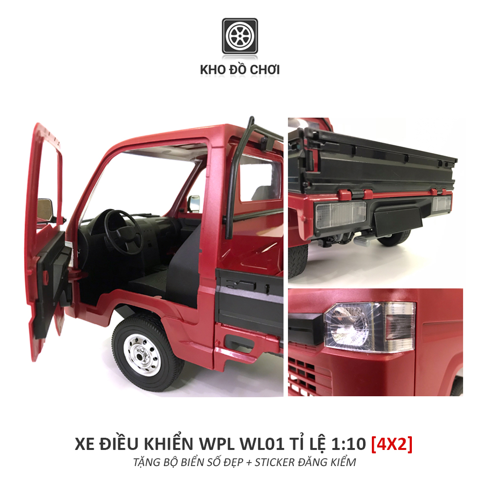Ô tô điều khiển WPL WL01 Kei Truck 4x2 1:10 - RTR [TẶNG BIỂN SỐ + STICKER ĐĂNG KIỂM]