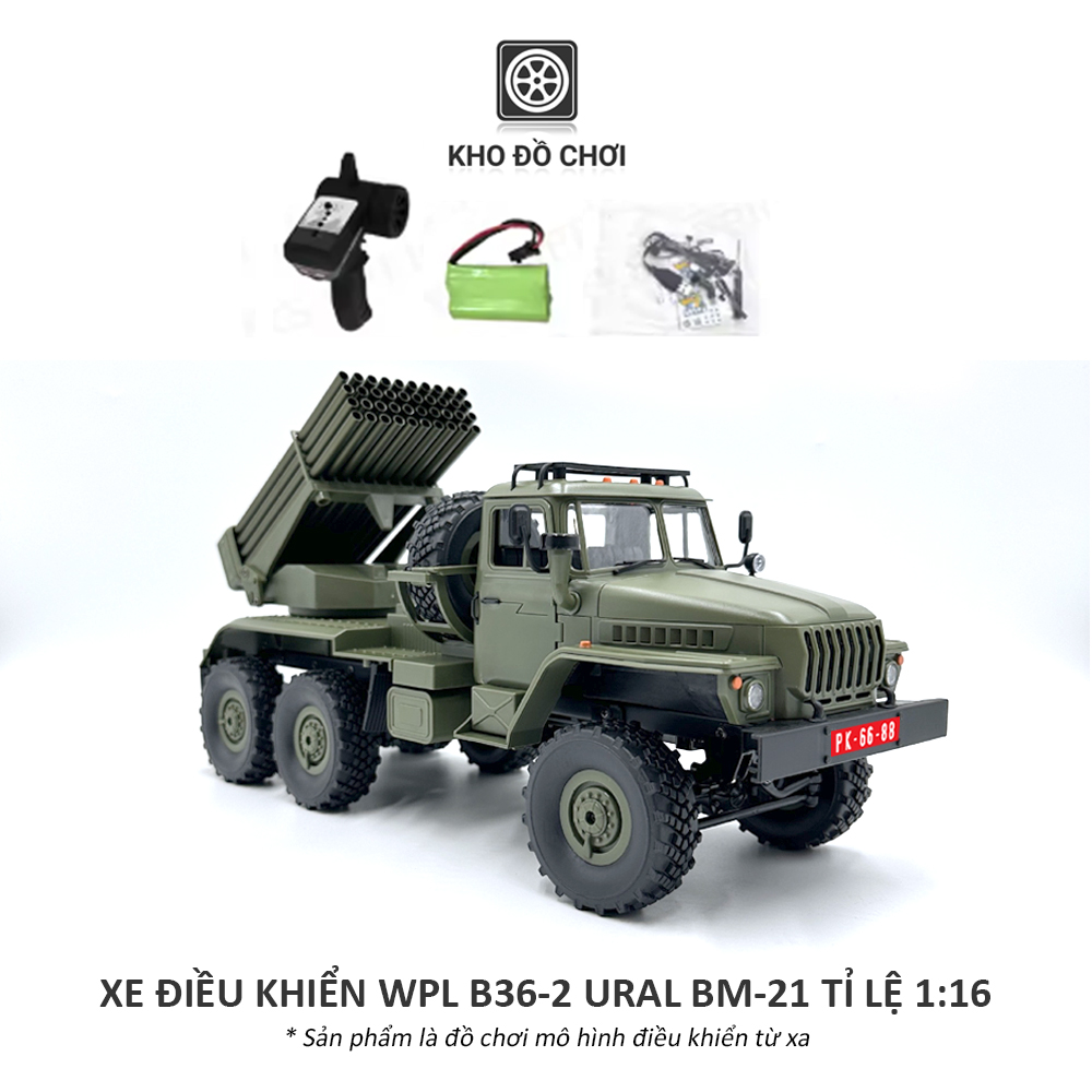 Ô tô điều khiển WPL B36-2 URAL BM-21 6x6 1:16 - RTR [TẶNG BIỂN + STICKER]