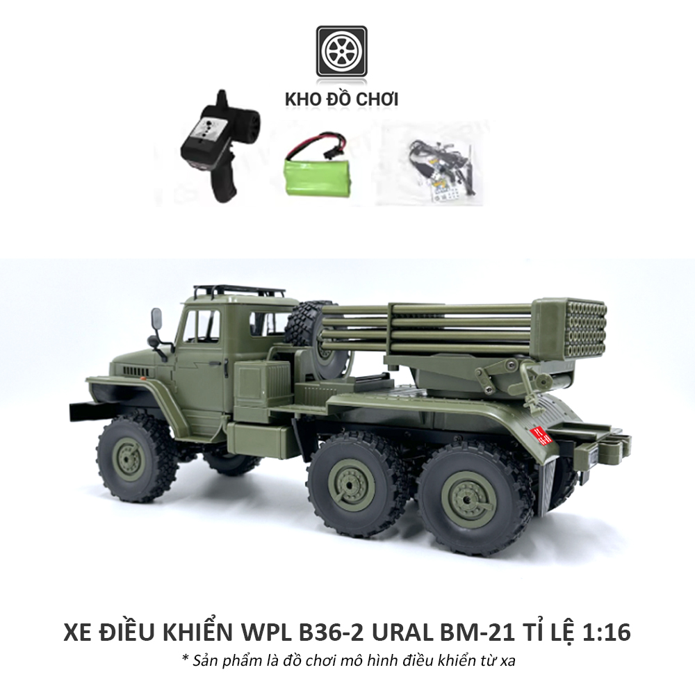 Ô tô điều khiển WPL B36-2 URAL BM-21 6x6 1:16 - RTR [TẶNG BIỂN + STICKER]