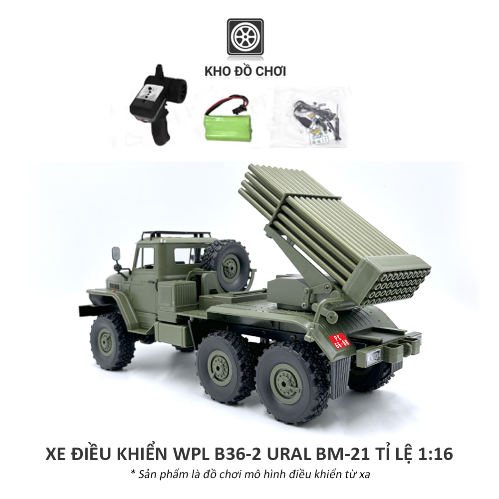 Ô tô điều khiển WPL B36-2 URAL BM-21 6x6 1:16 - RTR [TẶNG BIỂN + STICKER]