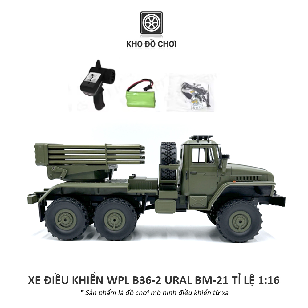 Ô tô điều khiển WPL B36-2 URAL BM-21 6x6 1:16 - RTR [TẶNG BIỂN + STICKER]