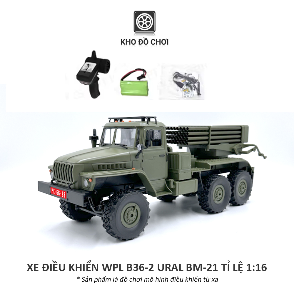 Ô tô điều khiển WPL B36-2 URAL BM-21 6x6 1:16 - RTR [TẶNG BIỂN + STICKER]