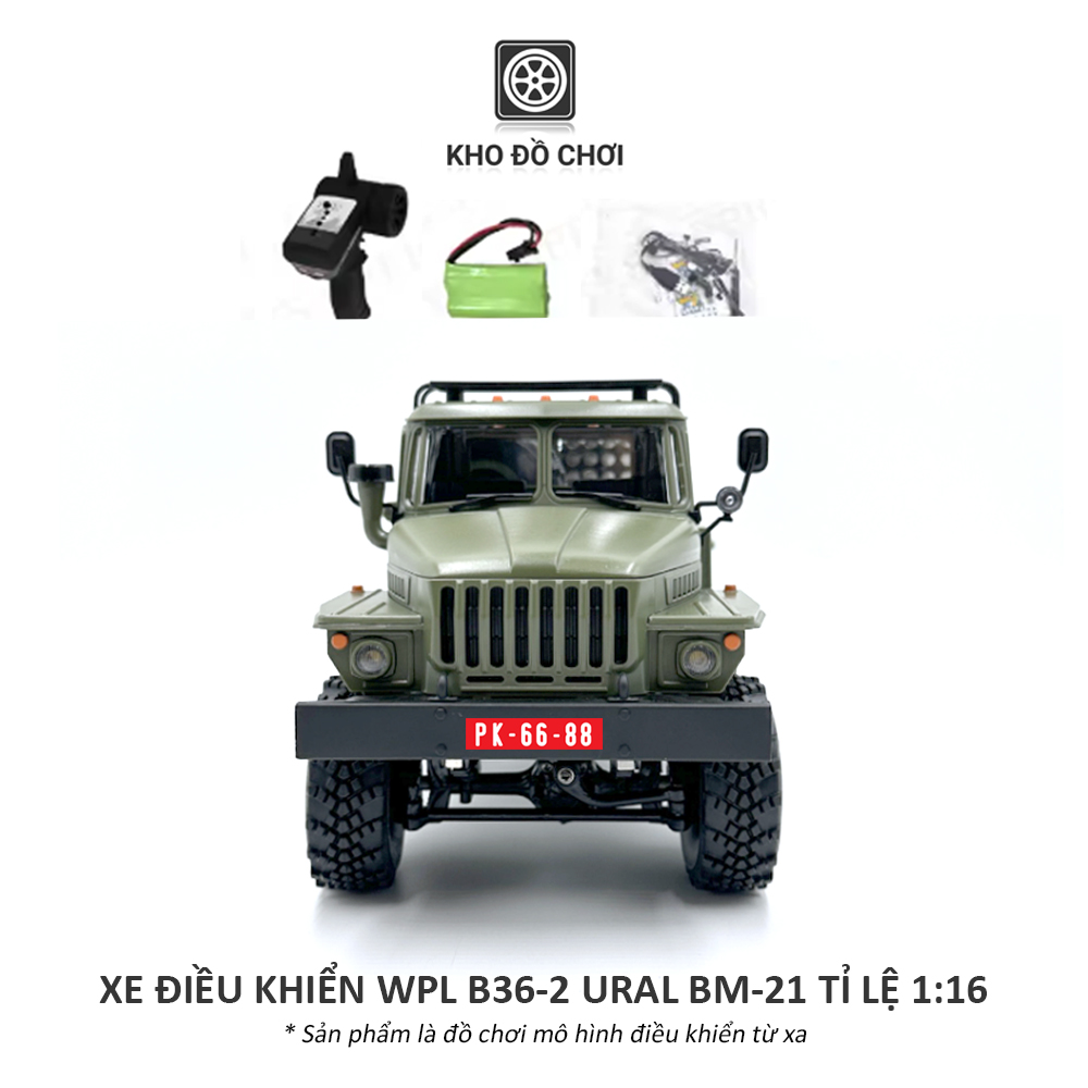 Ô tô điều khiển WPL B36-2 URAL BM-21 6x6 1:16 - RTR [TẶNG BIỂN + STICKER]