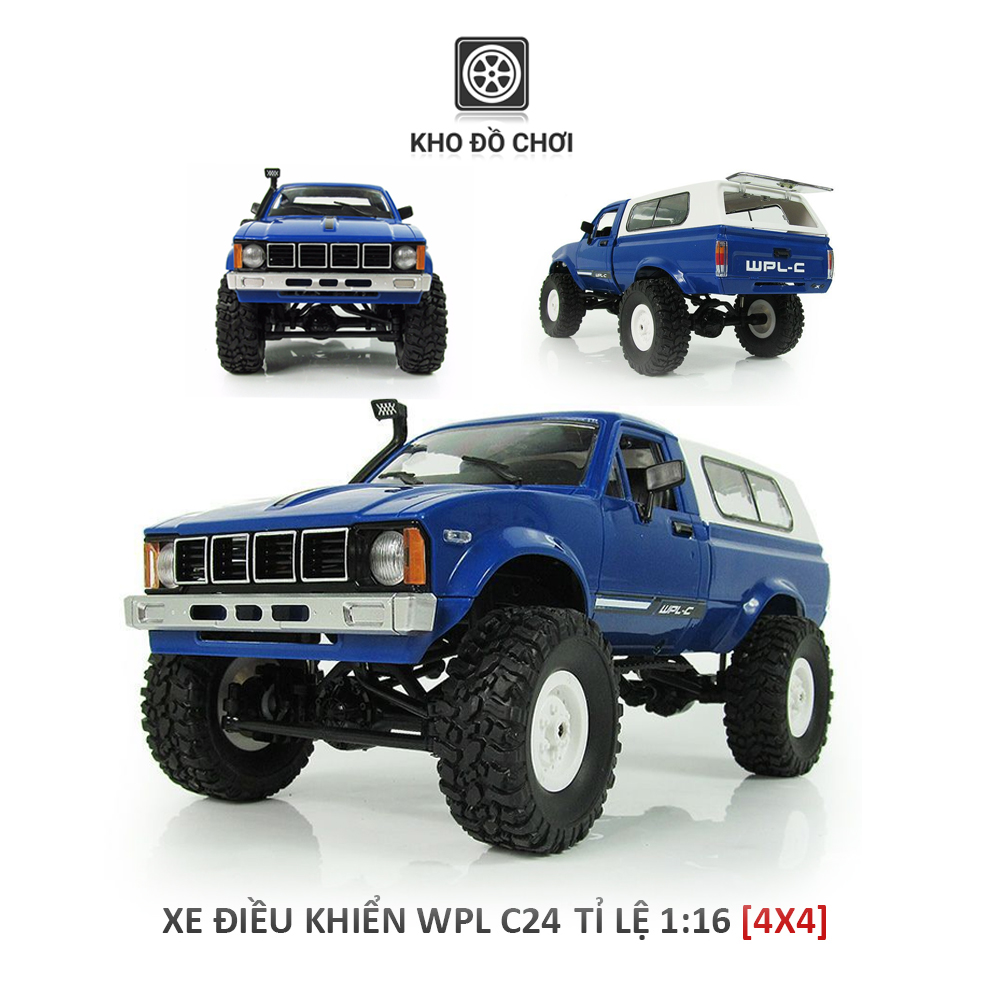 Ô tô điều khiển WPL C24 Toyota Hilux Offroad 4x4 1:16 - RTR [TẶNG BIỂN + STICKER]