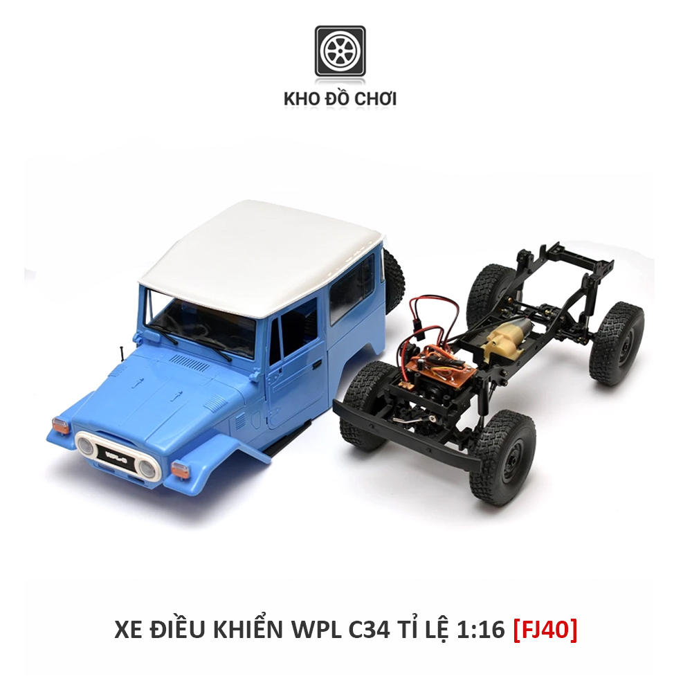 Ô tô điều khiển WPL C34 Toyota FJ40 Land Cruiser 4x4 1:16 - RTR [TẶNG BIỂN + STICKER]