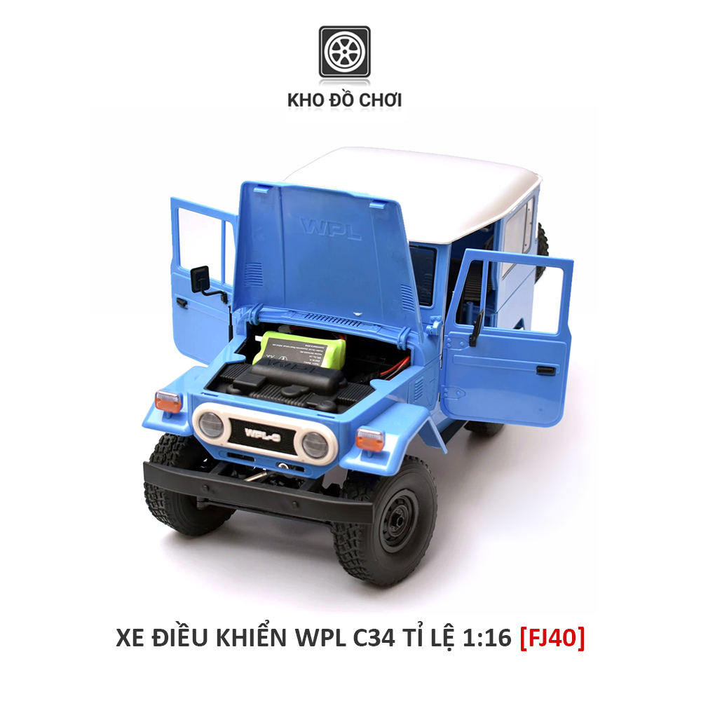 Ô tô điều khiển WPL C34 Toyota FJ40 Land Cruiser 4x4 1:16 - RTR [TẶNG BIỂN + STICKER]