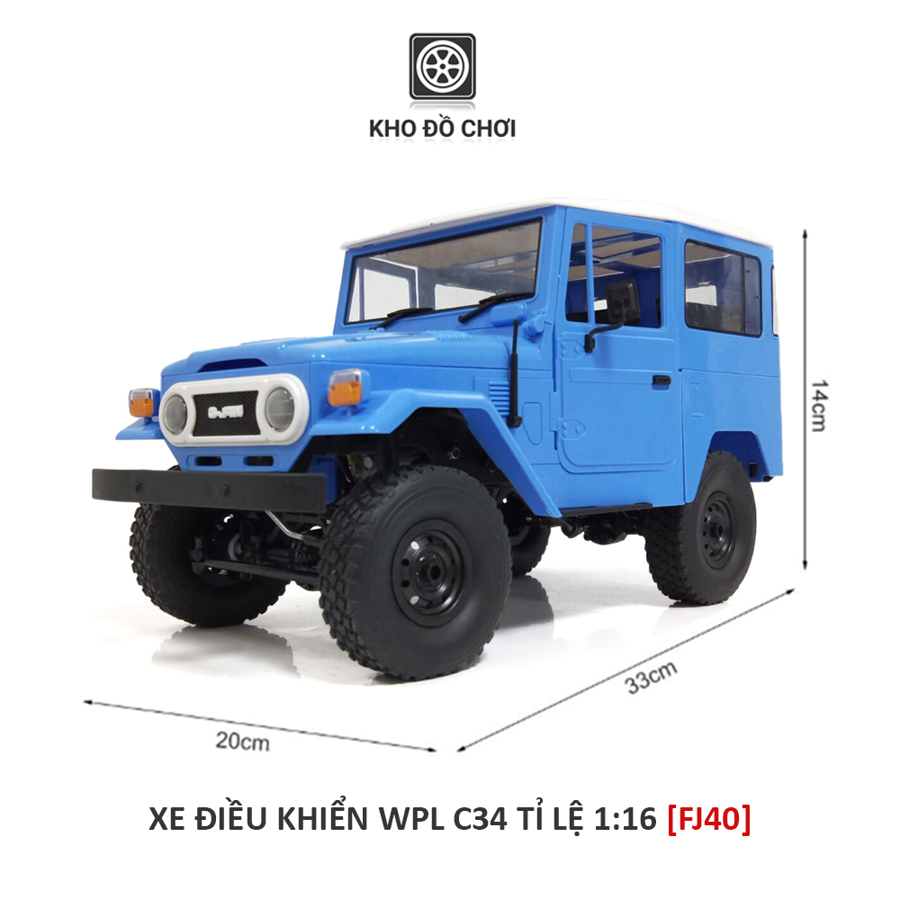 Ô tô điều khiển WPL C34 Toyota FJ40 Land Cruiser 4x4 1:16 - RTR [TẶNG BIỂN + STICKER]