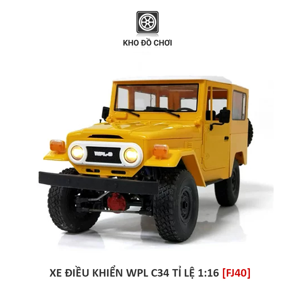 Ô tô điều khiển WPL C34 Toyota FJ40 Land Cruiser 4x4 1:16 - RTR [TẶNG BIỂN + STICKER]