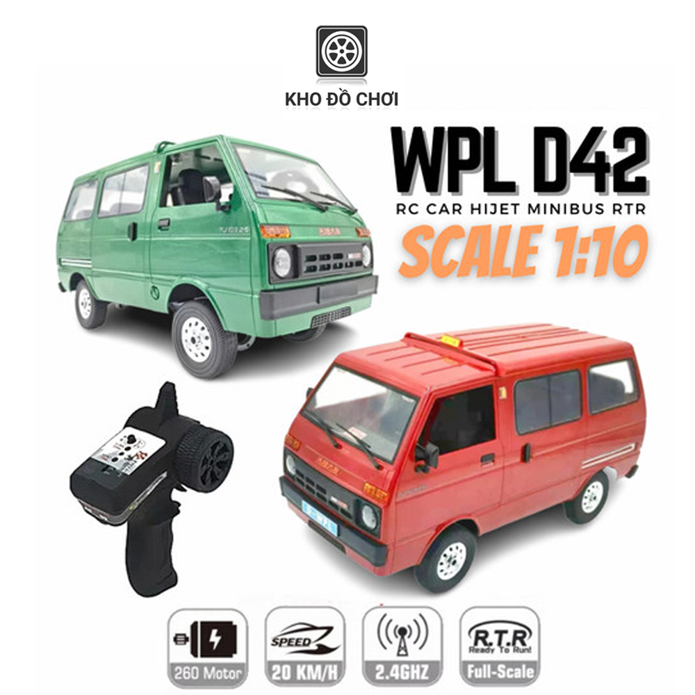 Ô tô điều khiển WPL D42 Mini Van Tianjin Dafa 4x2 1:10 - RTR [TẶNG BIỂN + TEM CHỮ]