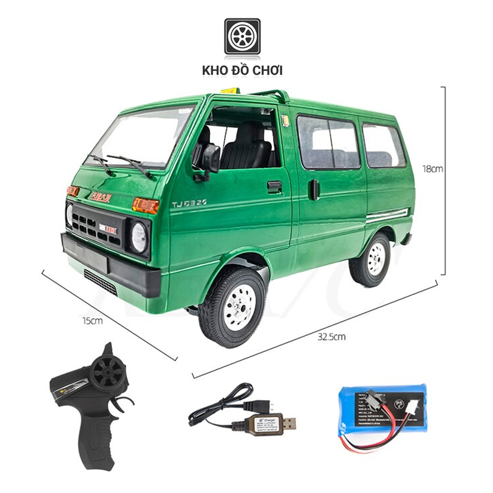 Ô tô điều khiển WPL D42 Mini Van Tianjin Dafa 4x2 1:10 - RTR [TẶNG BIỂN + TEM CHỮ]