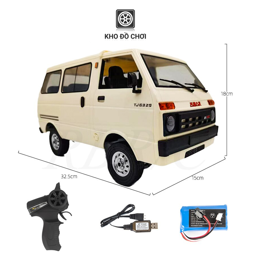 Ô tô điều khiển WPL D42 Mini Van Tianjin Dafa 4x2 1:10 - RTR [TẶNG BIỂN + TEM CHỮ]