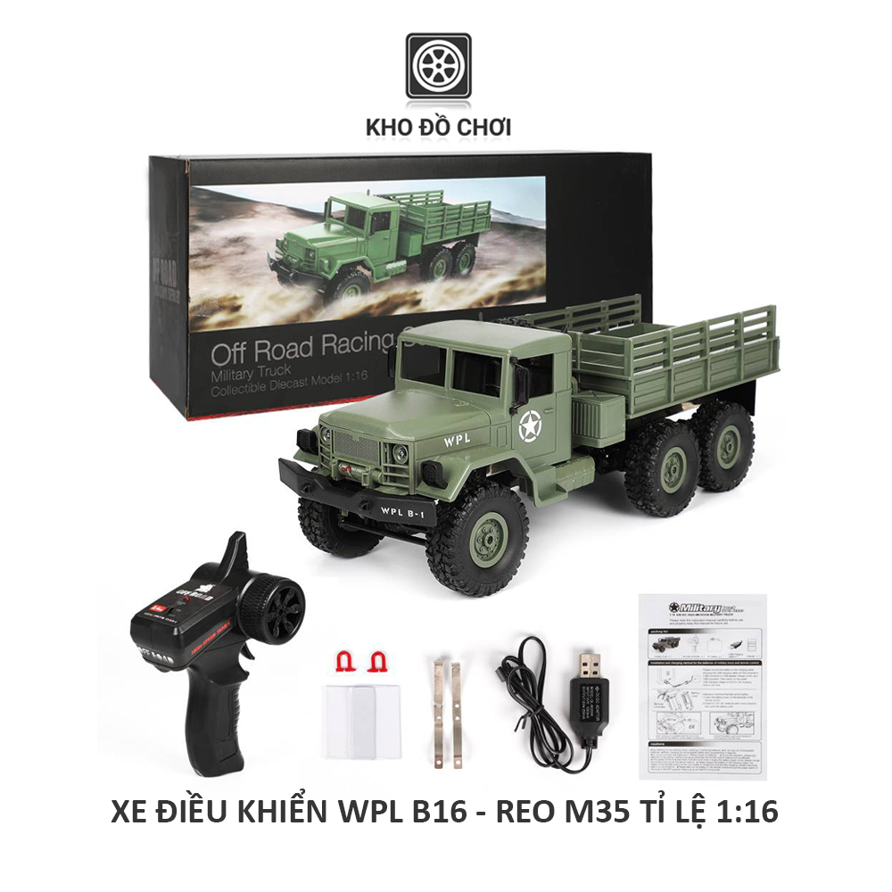 Ô tô điều khiển WPL B16 REO M35 6x6 1:16 - RTR [TẶNG BIỂN + STICKER]
