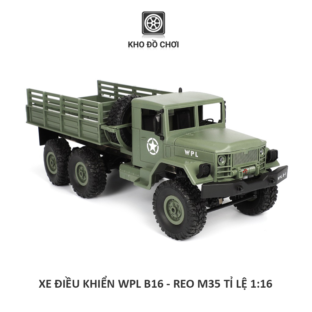 Ô tô điều khiển WPL B16 REO M35 6x6 1:16 - RTR [TẶNG BIỂN + STICKER]
