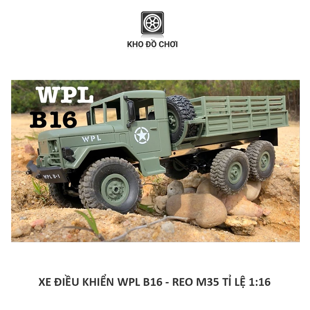 Ô tô điều khiển WPL B16 REO M35 6x6 1:16 - RTR [TẶNG BIỂN + STICKER]
