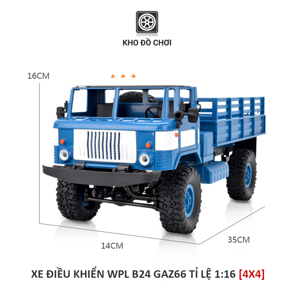 Ô tô điều khiển WPL B24 GAZ66 4x4 1:16 - RTR [TẶNG BIỂN + STICKER]