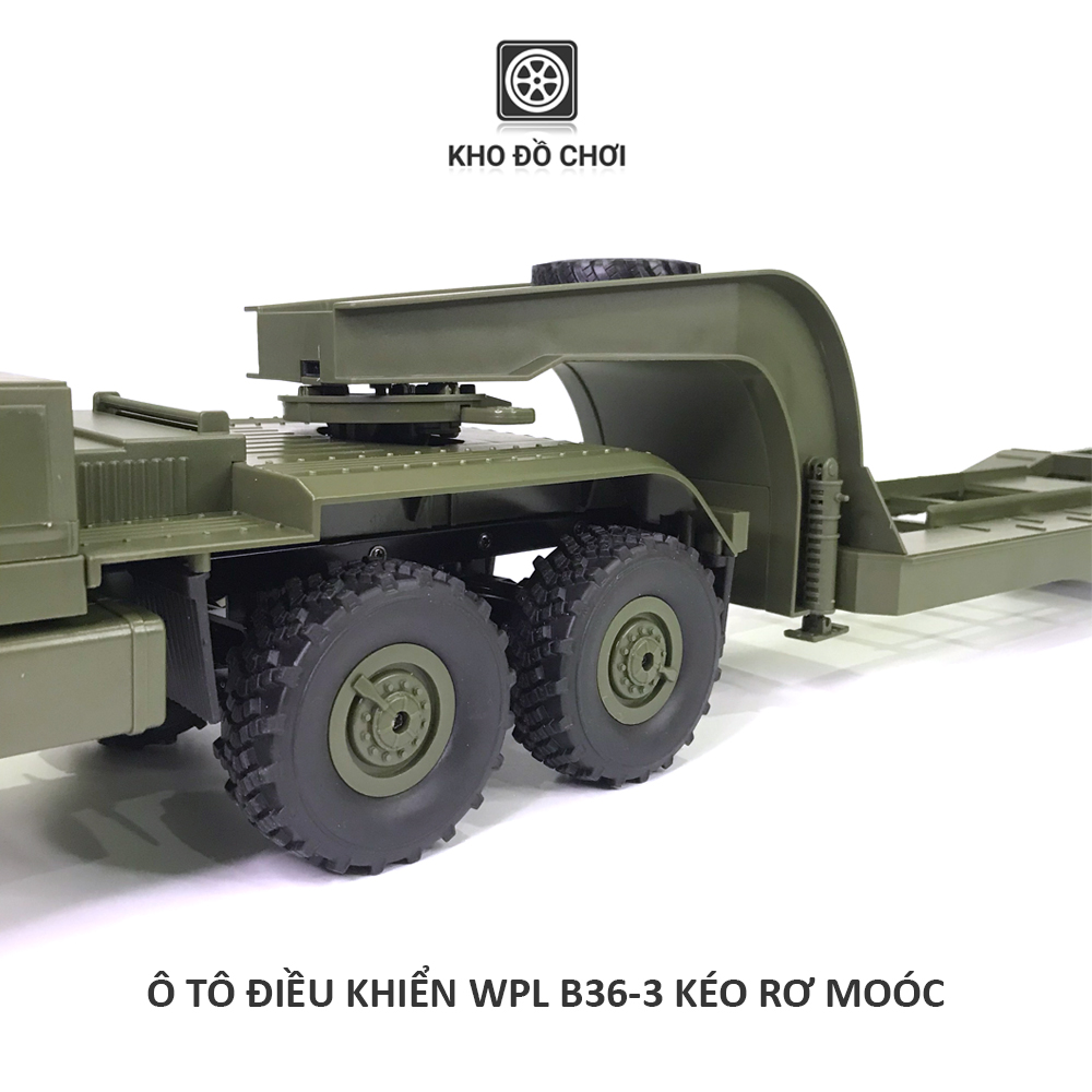 Ô tô điều khiển WPL B36-3 Ural Truck 6x6 kéo Semi Rơ moóc tỉ lệ 1:16 - RTR [TẶNG BIỂN + STICKER]