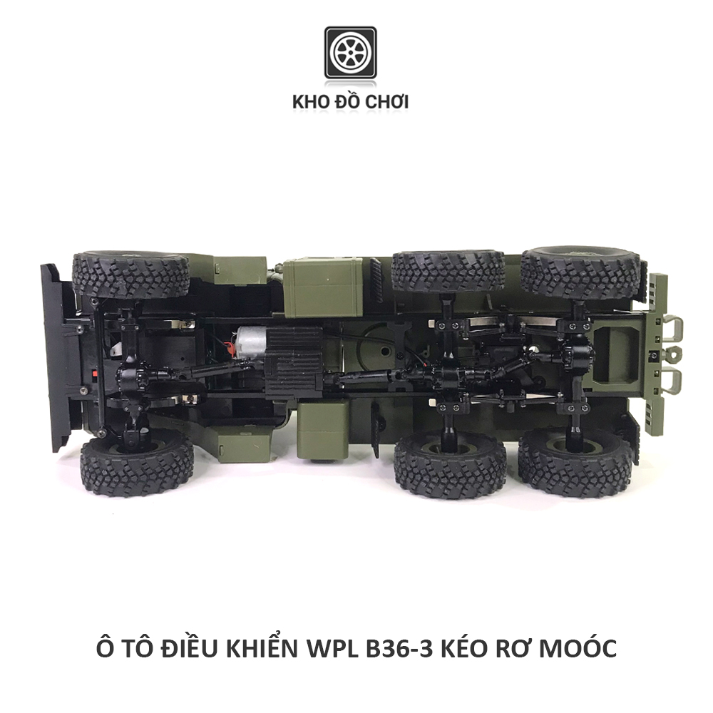 Ô tô điều khiển WPL B36-3 Ural Truck 6x6 kéo Semi Rơ moóc tỉ lệ 1:16 - RTR [TẶNG BIỂN + STICKER]