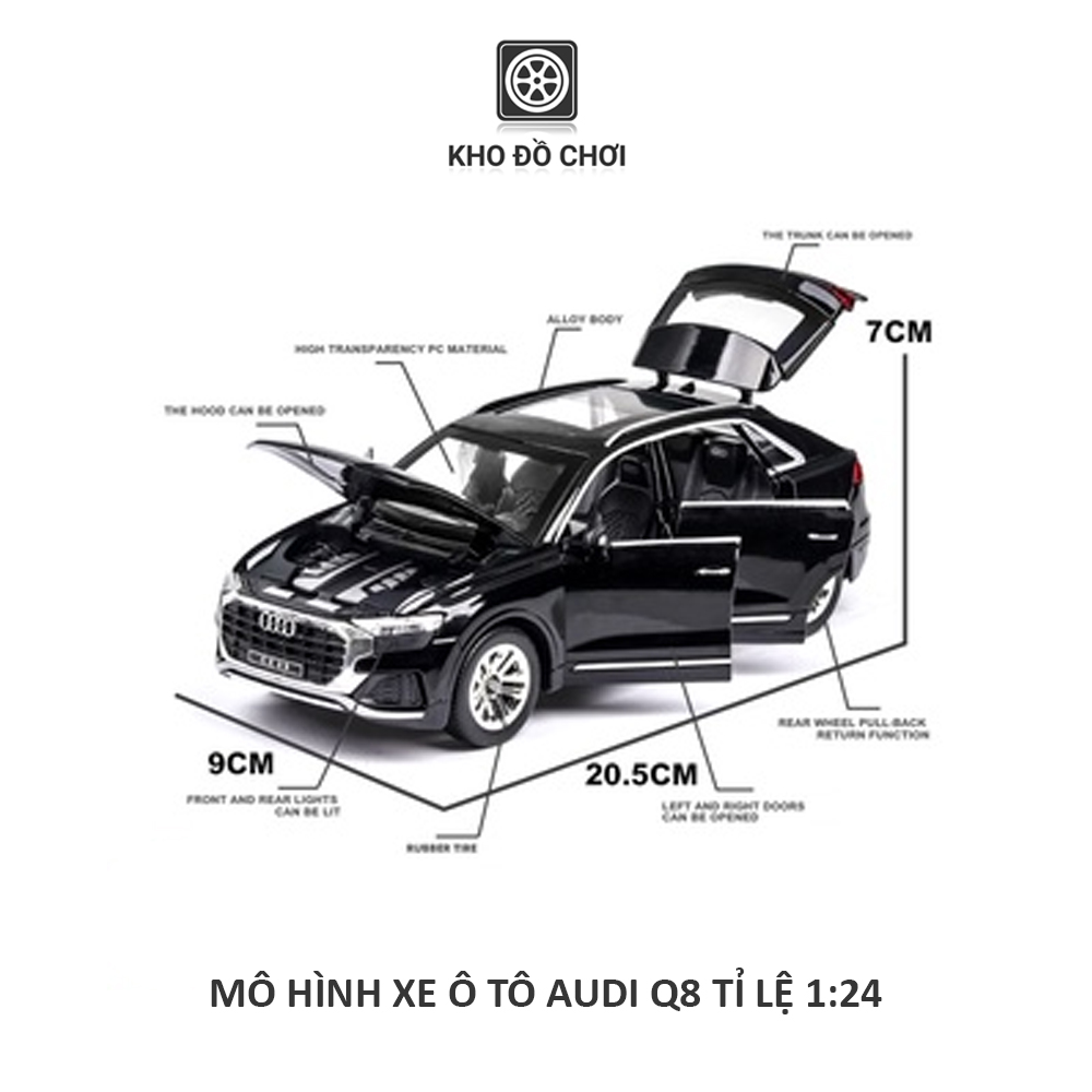 Mô hình xe ô tô Audi Q8 1:24 [TẶNG BIỂN VIP]