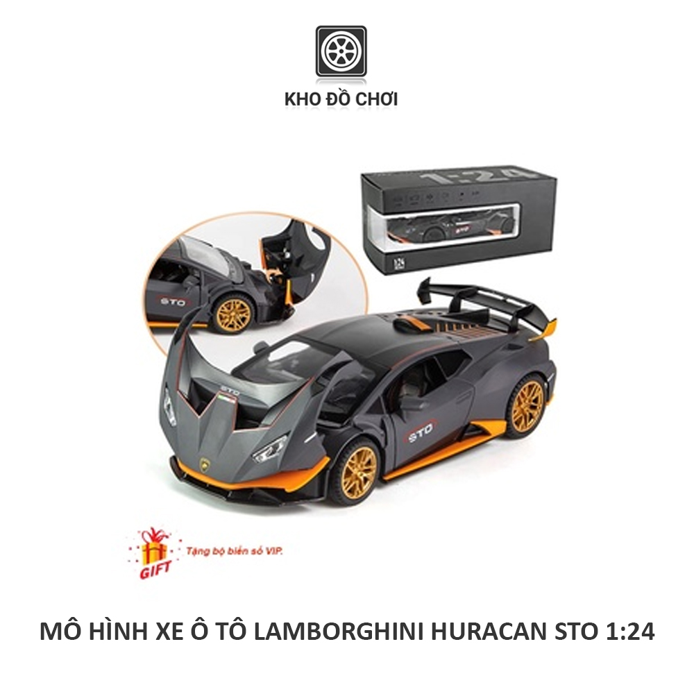 Mô hình xe ô tô Lamborghini Huracan STO 1:24 [TẶNG BIỂN VIP]