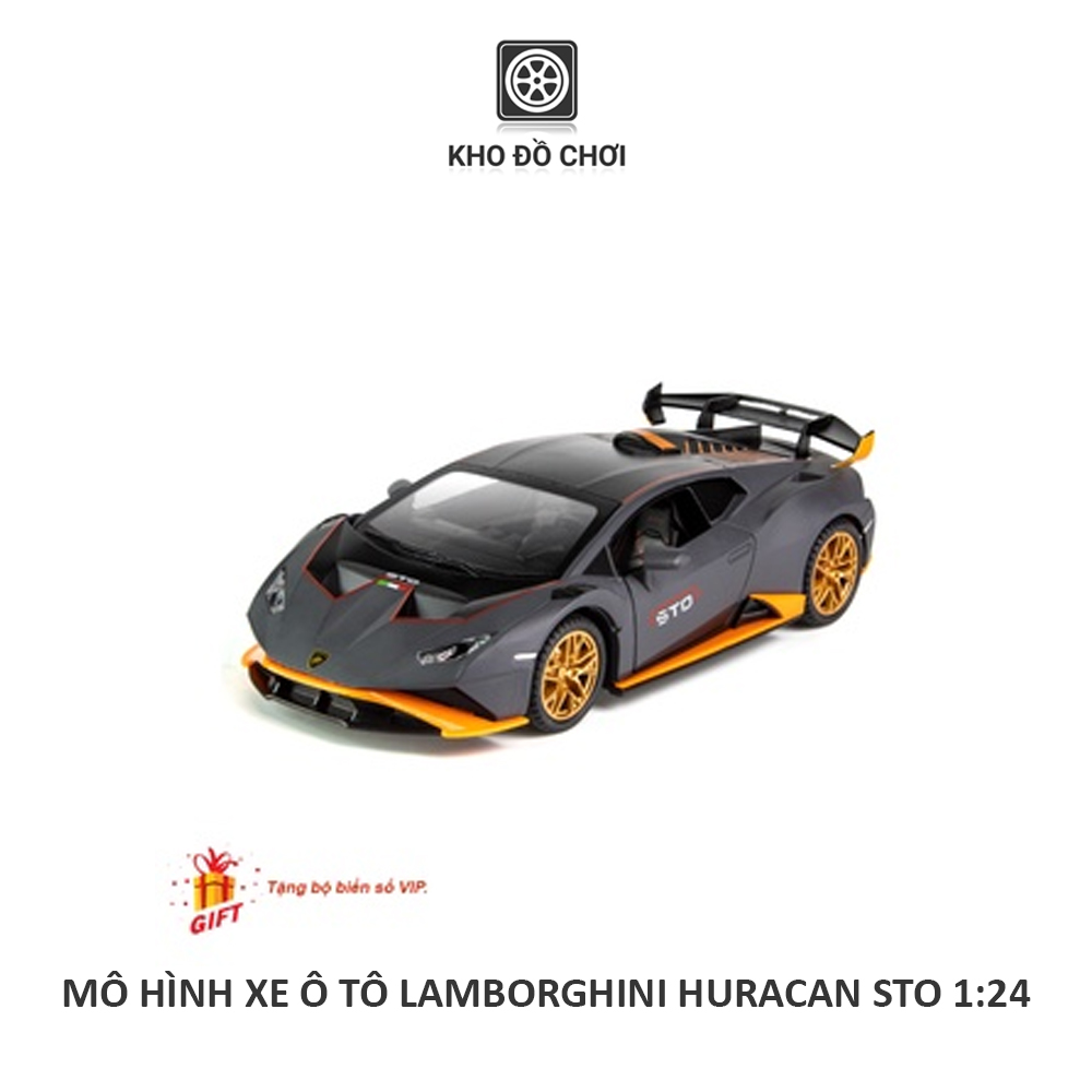 Mô hình xe ô tô Lamborghini Huracan STO 1:24 [TẶNG BIỂN VIP]